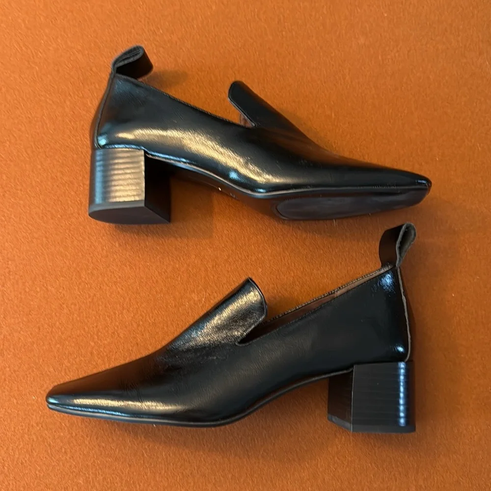 Zara Black Flats Minimalist Loafers sz 40 - Picture 4 of 5